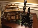 designer accessories, bird cage, lamps 