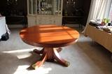 Antique Cherry Dining Table has 5 Leaves Beautiful Inlay