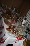 Candlestick holders galore and depression glass