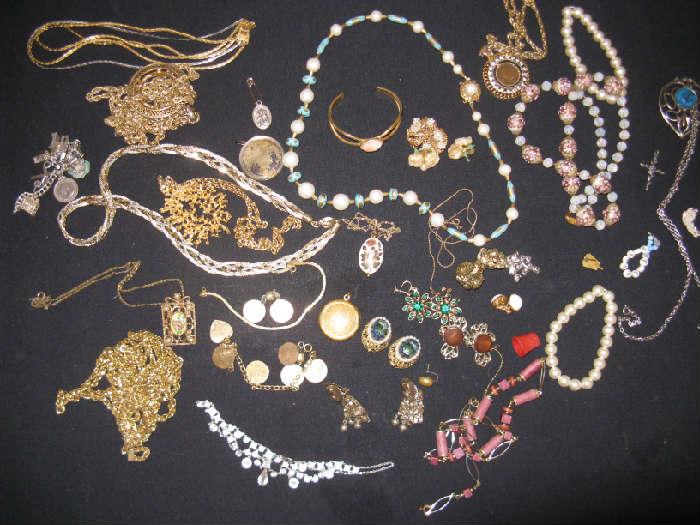 MORE VINTAGE JEWELRY - JOHN AVERY, STERLING, MONET, TRIFARI, MURANO GLASS BEAD, LUCITE, HAND CARVED CAMEO'S 