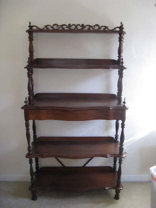 Beautiful Victorian Etagere 5 tiered  wood shelf
