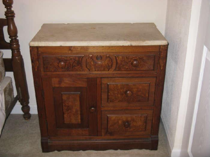 ANTIQUE MARBLE TOP DRY SINK