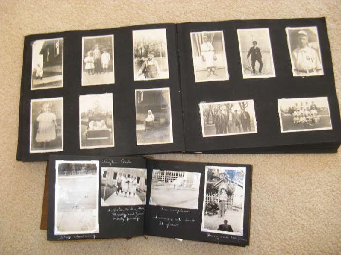 PICTURES IN OLD PHOTO ALBUMS - SOME BASEBALL, CARS, 1913 SWIMMERS -MORE!