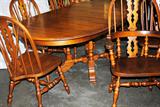 Oak Pedestal Table with 6 chairs.
Sale $650