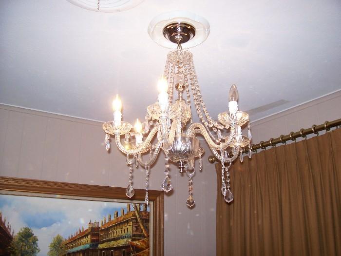 We can even sell the light fixtures! This crystal chandelier above the dining table is especially nice.