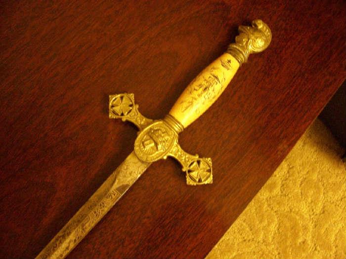 Knight's Templar Ceremonial Sword in Scabbard