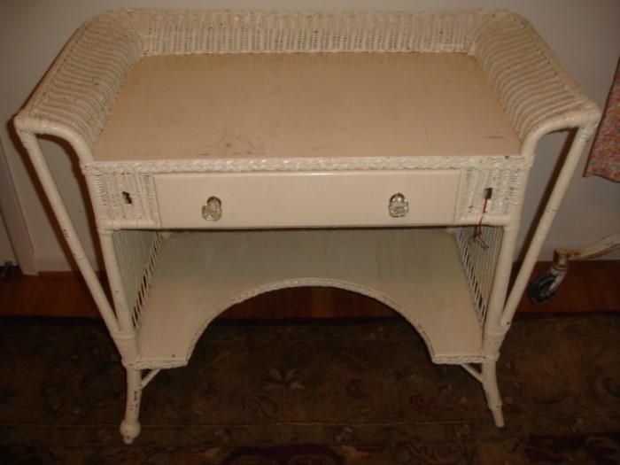 Wicker desk or dressing table with drawer
