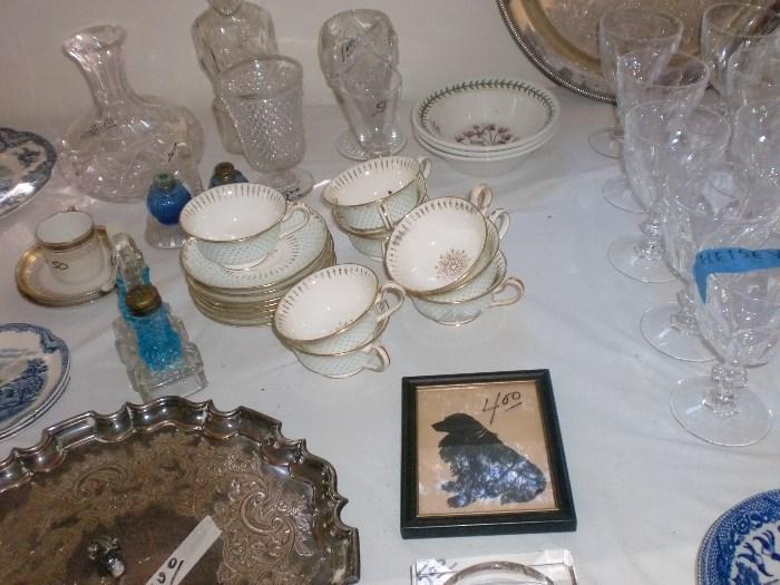 TIFFANY CUPS AND SAUCERS/ MINTON 