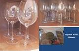 Crystal wine glasses in various sizes. Beer pilsners, drinking glasses
