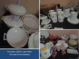 Serving pieces, coffee cups, espresso sets, bowls, platters, servers, mugs, terrines,
