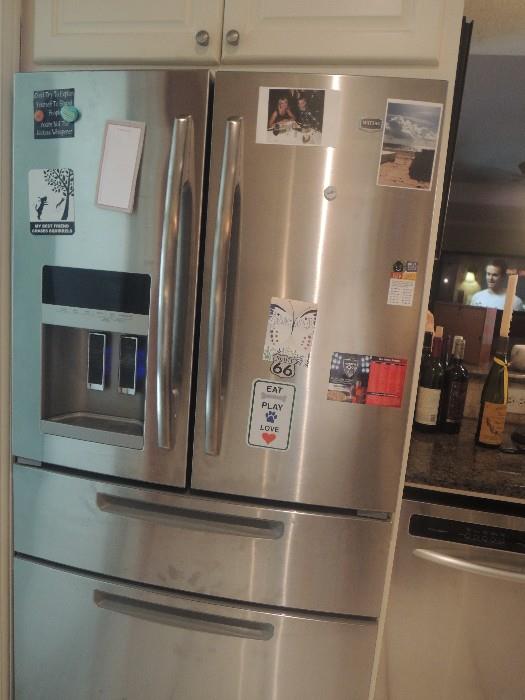 Stainless steel french Door refrigerator with snack drawer