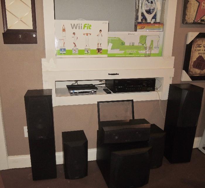 Wii, wii fit, DVD players, receivers & surround sound speakers & subwoofer