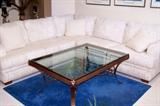 Very Nice Broyhill Sectional & Large, Heavy Glass Top Coffee Table