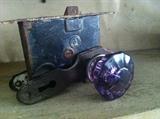 Amethyst Color Glass Door Knob Set