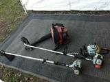 Yard tools, weed eater, edger, trimmer and a back pack leaf blower