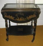 Oriental Motif Tea Cart