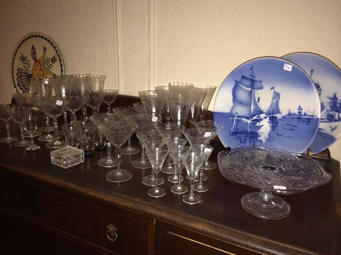 Antique glassware & collectibles