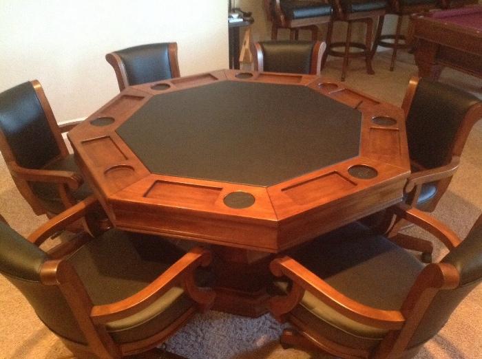 Brunswick Millennium Game / Card Table with 8 Chairs 