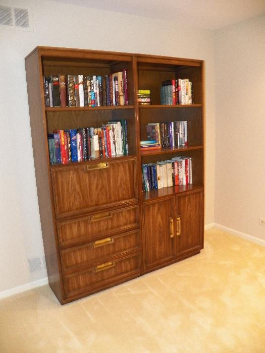 book case and pull down desk top