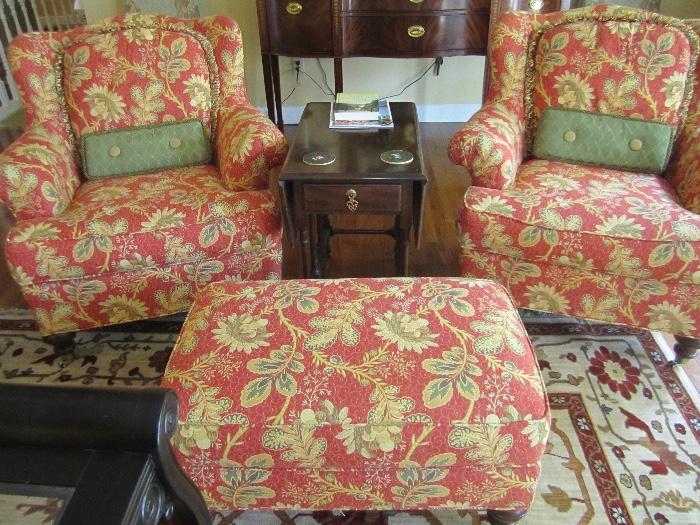 pair of chair and ottoman by Wesley Hall
