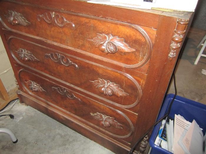 ANTIQUE CHEST WITH MARBLE TOP