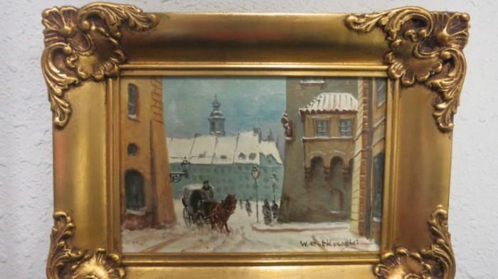 Russian painting snow scene $500.00
