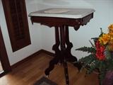 Marble top Eastlake style center or plant table