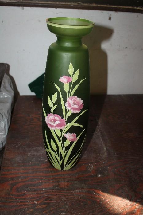 Vintage Hand Painted Glass Vase