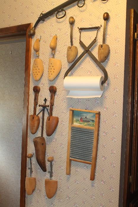 Shoe Stretchers and Wall Decor