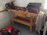 White Gate Workbench w/ single drawer & 2 vise grips   $68