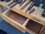 White Gate Workbench w/ single drawer & 2 vise grips   $68