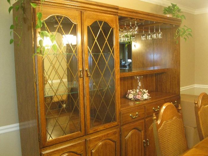 Wood entertainment center/china cabinet - $150
