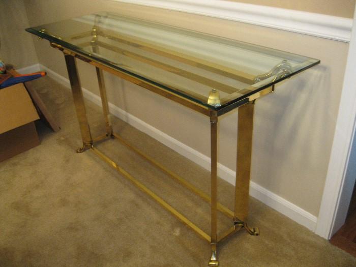 Glass top sofa table - $45