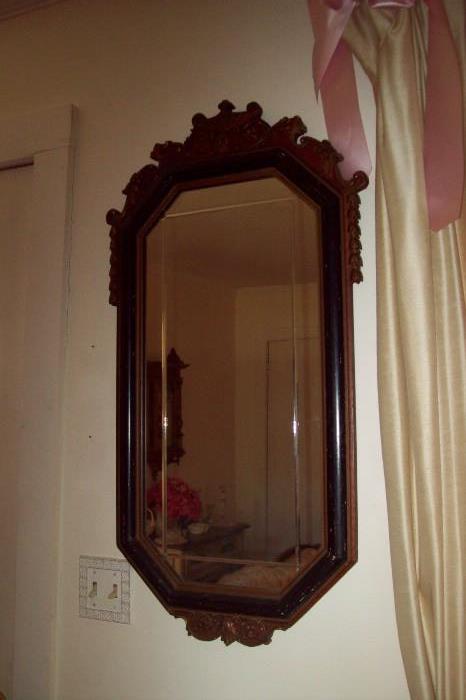 Mahogany Beveled Mirror