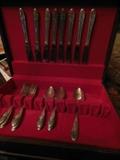 Silver plate Flatware Set with case