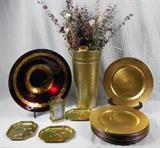 Gold colored home decor