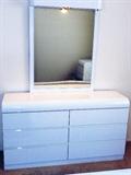 White laminate dresser/mirror