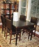 black table and chairs 60"x37"