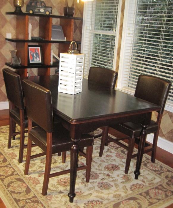 black table and chairs 60"x37"