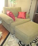 beige chair and ottoman