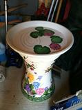 Hand painted bird bath