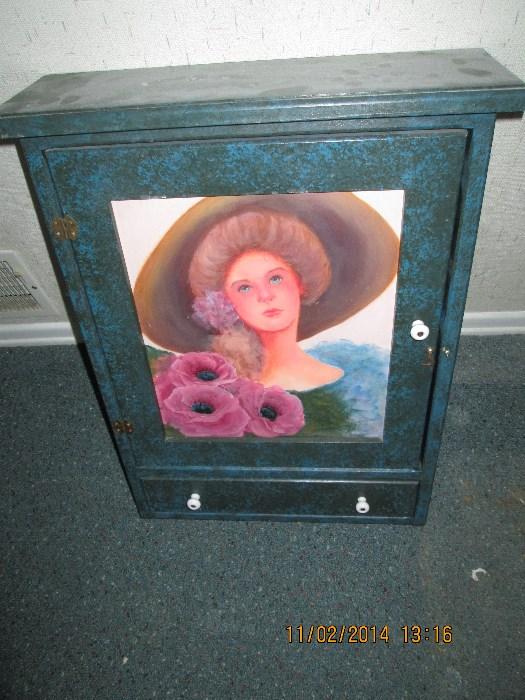 HAND PAINTED MEDICINE CABINET
