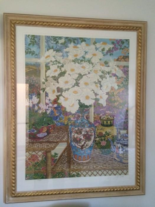 Limite edition  Cottage Garden by John Powell 34w x 43 1/2h