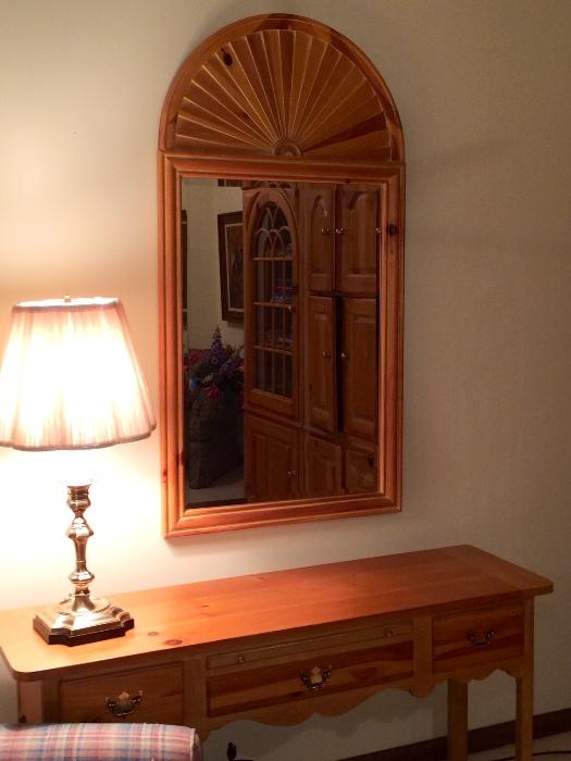 Custom mirror in knotty pine