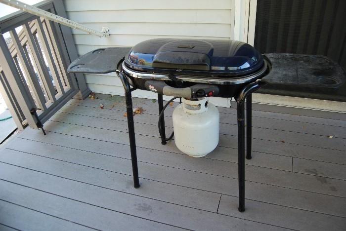 Small gas grill, perfect for tailgating.