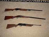 Remington 12 gauge Wingmaster 870, Ithaca (Smokeless Powder Steel), Crossman 860.