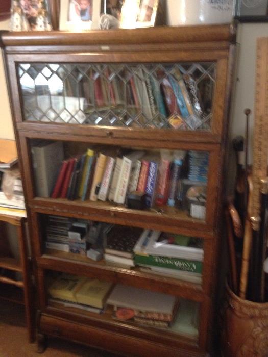 Leaded Door Barrister Four Stack Bookcase