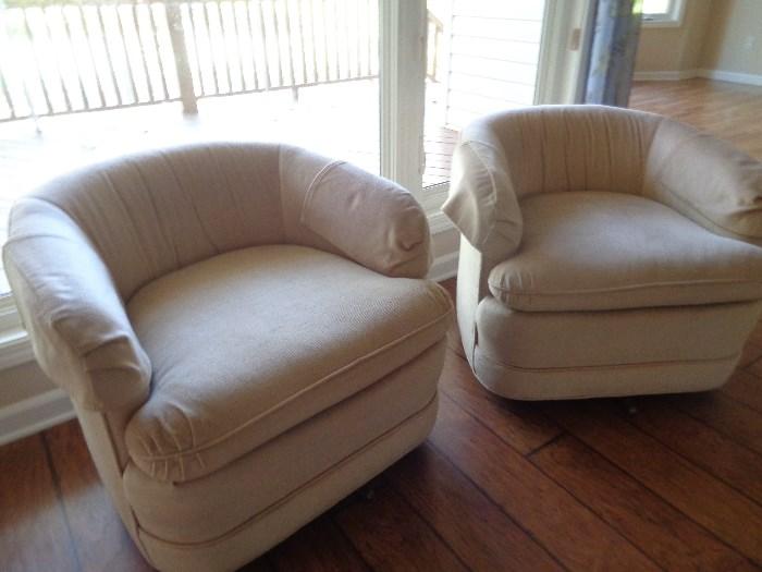 couple of nice swivel chairs, only used on Sunday