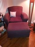 Deep Purple Easy Chair and Ottomon