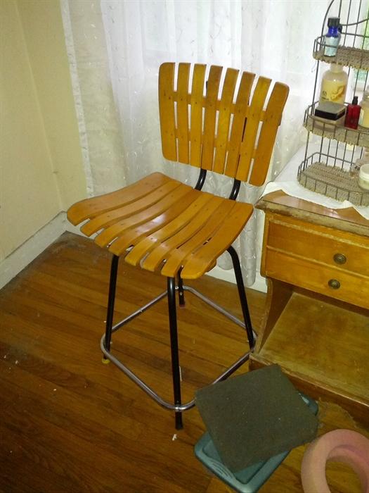 Slatted bar stool (Made in Yugoslavia